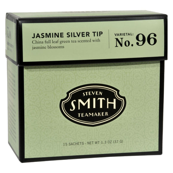 Smith Teamaker Green Tea - Jasmine Slvr Tp - Case Of 6 - 15 Bags - Vita-Shoppe.com