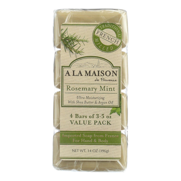 A La Maison Bar Soap - Rosemary Mint - Value 4 Pack - Vita-Shoppe.com