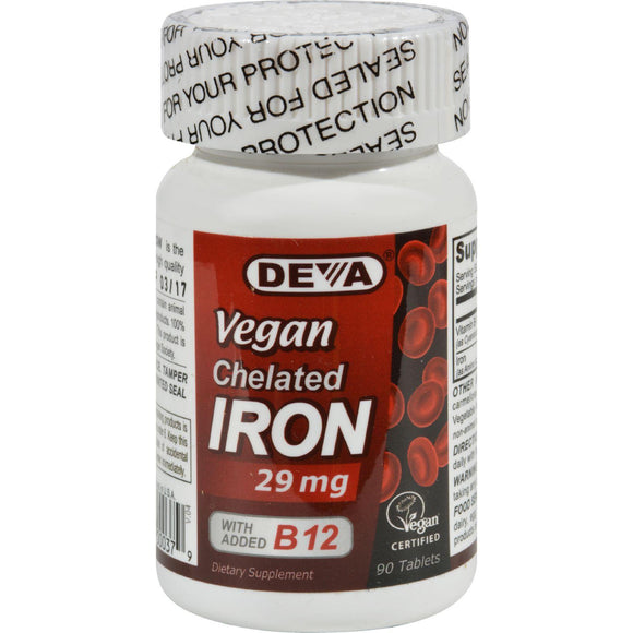 Deva Vegan Vitamins Chelated Iron - 29 Mg - 90 Tablets - Vita-Shoppe.com