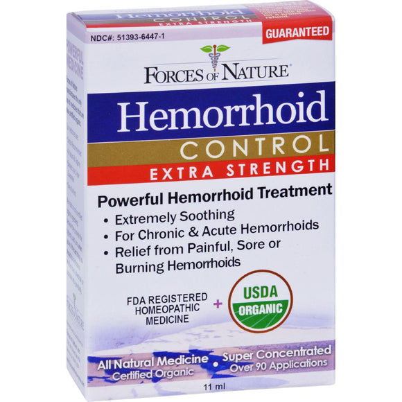 Forces Of Nature Organic Hemorrhoid Control - Extra Strength - 11 Ml - Vita-Shoppe.com