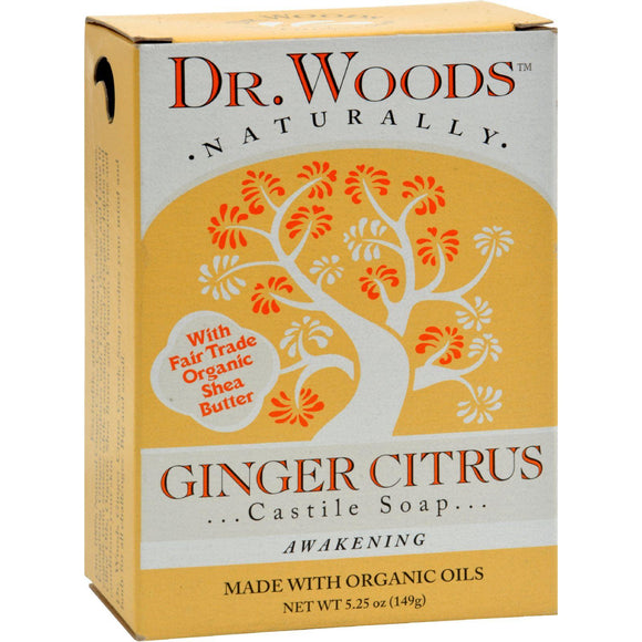 Dr. Woods Castile Bar Soap Ginger Citrus - 5.25 Oz - Vita-Shoppe.com