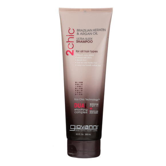 Giovanni 2chic Ultra-sleek Shampoo With Brazilian Keratin And Argan Oil - 8.5 Fl Oz - Vita-Shoppe.com