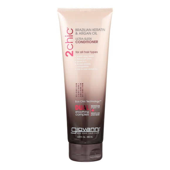 Giovanni 2chic Ultra-sleek Conditioner With Brazilian Keratin And Argan Oil - 8.5 Fl Oz - Vita-Shoppe.com