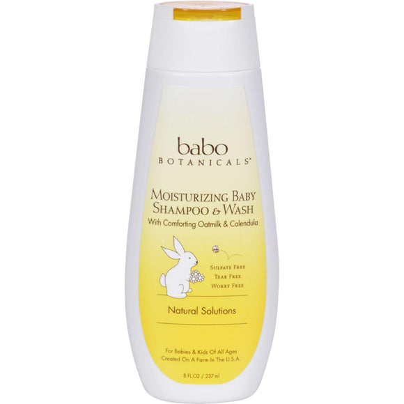 Babo Botanicals Moisturizing Baby Shampoo And Wash - Oatmilk Calendula - 8 Fl Oz - Vita-Shoppe.com