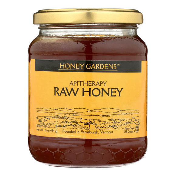 Honey Gardens Apiaries Apitherapy Honey - Raw - Case Of 4 - 1 Lb. - Vita-Shoppe.com