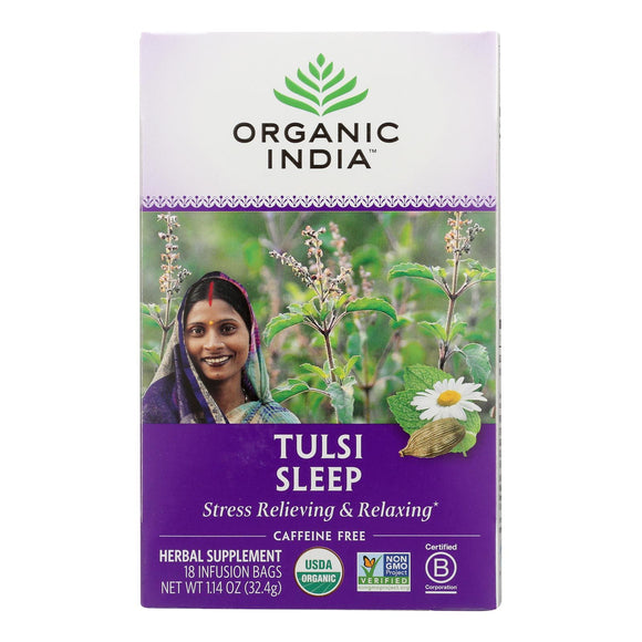 Organic India Tulsi True Wellness Sleep Tea - 18 Tea Bags - Case Of 6 - Vita-Shoppe.com