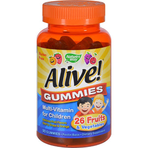 Nature's Way Alive Gummies Multi-vitamin For Children Natural Cherry, Grape And Orange - 90 Gummies - Vita-Shoppe.com