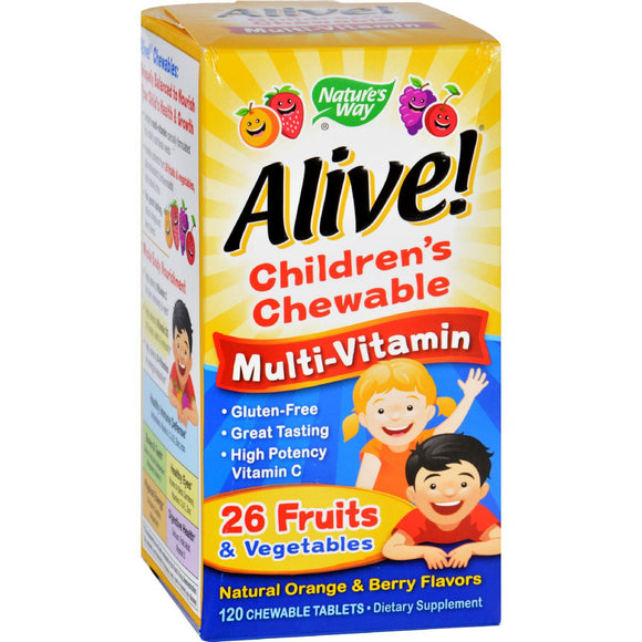 Nature's Way Alive Children's Multi-vitamin Chewable Natural Orange And Berry - 120 Chewable Tablets - Vita-Shoppe.com