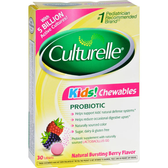 Culturelle Kids Chewables Probiotic Natural Bursting Berry - 30 Chewable Tablets - Vita-Shoppe.com