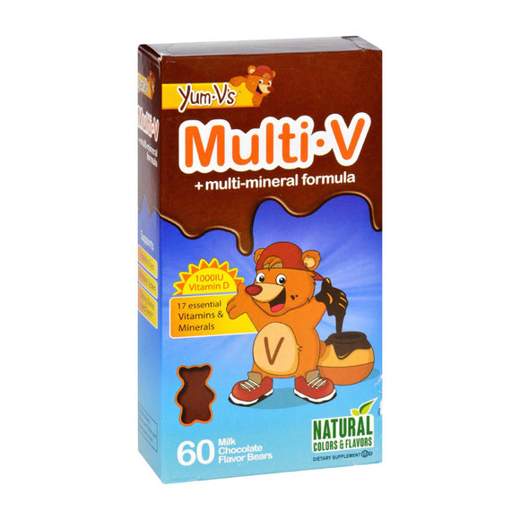 Yum V's Multi-v Plus Multi-mineral Formula Milk Chocolate - 60 Bears - Vita-Shoppe.com
