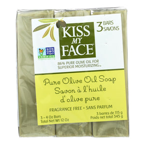 Kiss My Face Pure Olive Oil Moisturizing Soap - Pack Of 3 - 4 Oz - Vita-Shoppe.com