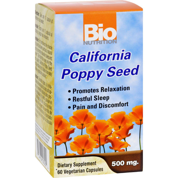 Bio Nutrition California Poppy Seed - 500 Mg - 60 Vegetarian Capsules - Vita-Shoppe.com