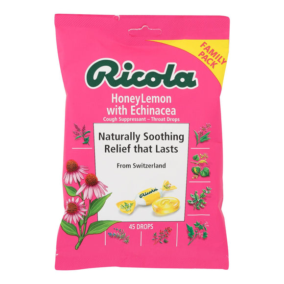 Ricola Cough Drops - Honey - Lemon Echinacea - 45 Count - Vita-Shoppe.com