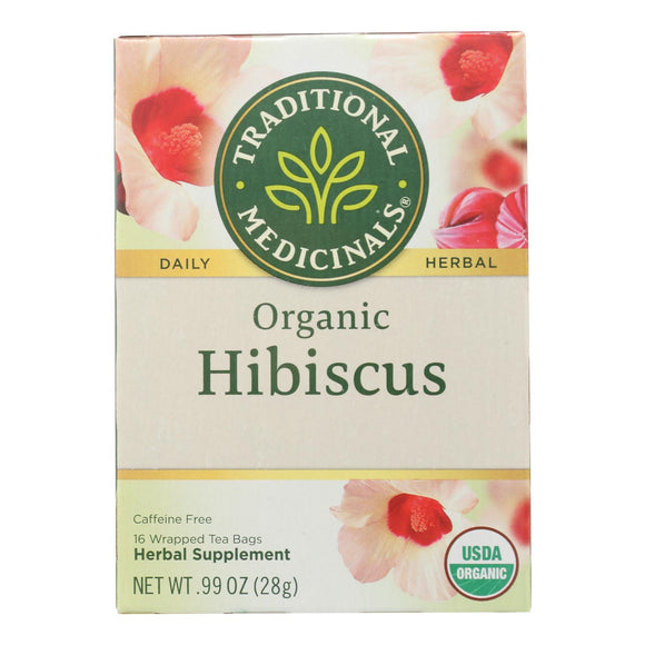 Traditional Medicinals Organic Herbal Tea - Hibiscus - Case Of 6 - 16 Bags - Vita-Shoppe.com