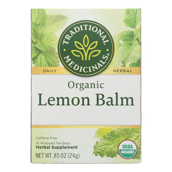 Traditional Medicinals Organic Herbal Tea - Lemon Balm Lemon Bal Og2 - Case Of 6 - 16 Bags - Vita-Shoppe.com