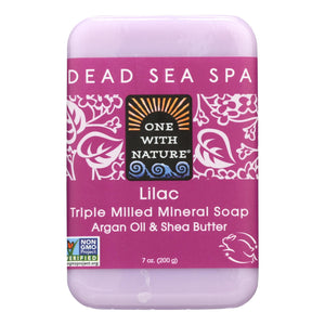 One With Nature Triple Milled Soap Bar - Lilac - 7 Oz - Vita-Shoppe.com