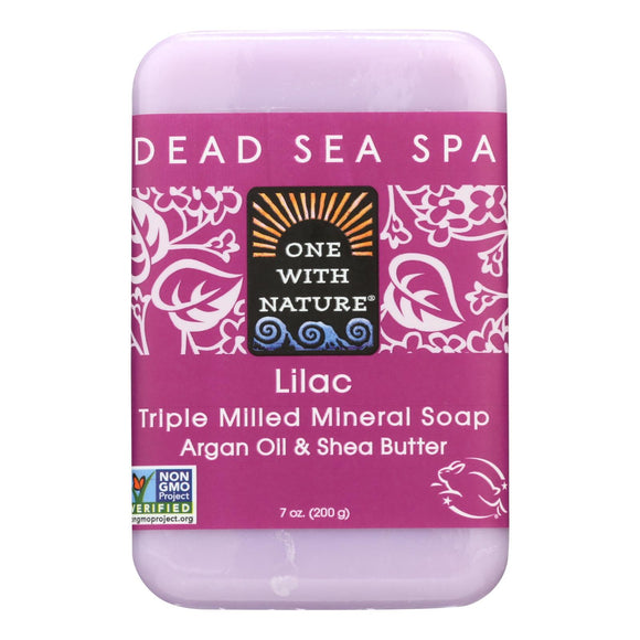 One With Nature Triple Milled Soap Bar - Lilac - 7 Oz - Vita-Shoppe.com