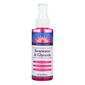 Heritage Products Rosewater And Glycerin Spray - 4 Fl Oz - Vita-Shoppe.com