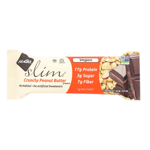 Nugo Nutrition Bar - Slim - Crunchy Peanut Butter - 1.59 Oz Bars - Case Of 12 - Vita-Shoppe.com
