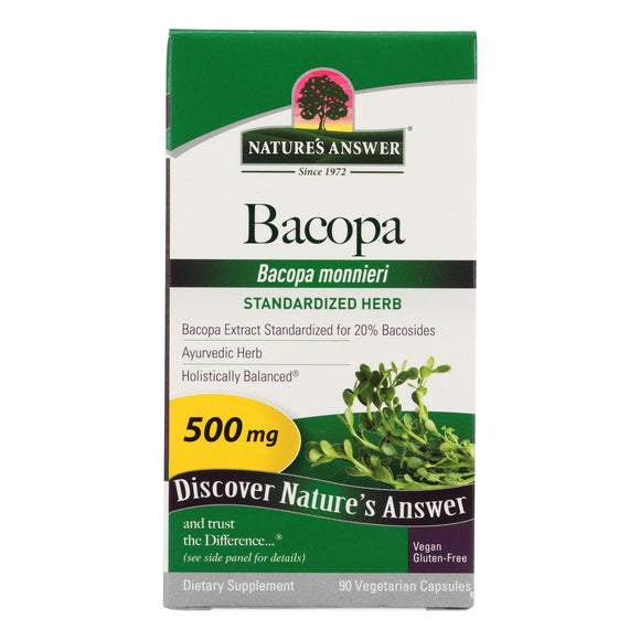 Nature's Answer - Bacopa - 500 Mg - 90 Veggie Caps - Vita-Shoppe.com