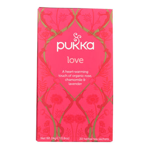 Pukka Herbal Teas Love Organic Rose Chamomile And Lavender Tea - Caffeine Free - Case Of 6 - 20 Bags - Vita-Shoppe.com