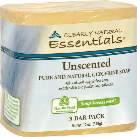 Clearly Natural Bar Soap - Unscented - 3 Pack - 4 Oz - Vita-Shoppe.com