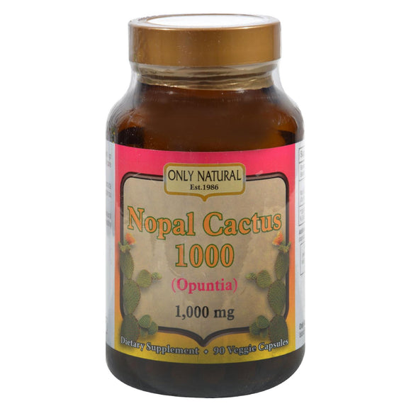 Only Natural Nopal Cactus 1000 - 1000 Mg - 90 Veggie Capsules - Vita-Shoppe.com
