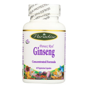 Paradise Herbs Panax Red Ginseng - 60 Vegetarian Capsules - Vita-Shoppe.com