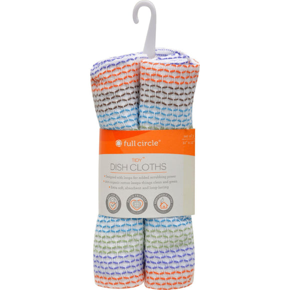 Full Circle Home Tidy Dish Cloths - 12 Inch X 12 Inch - 3 Pack - Vita-Shoppe.com