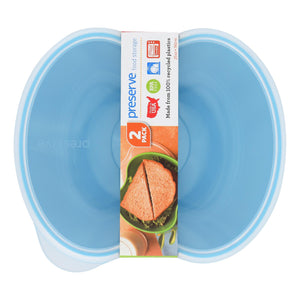 Preserve Small Square Food Storage Container - Aqua - 2 Pack - Vita-Shoppe.com