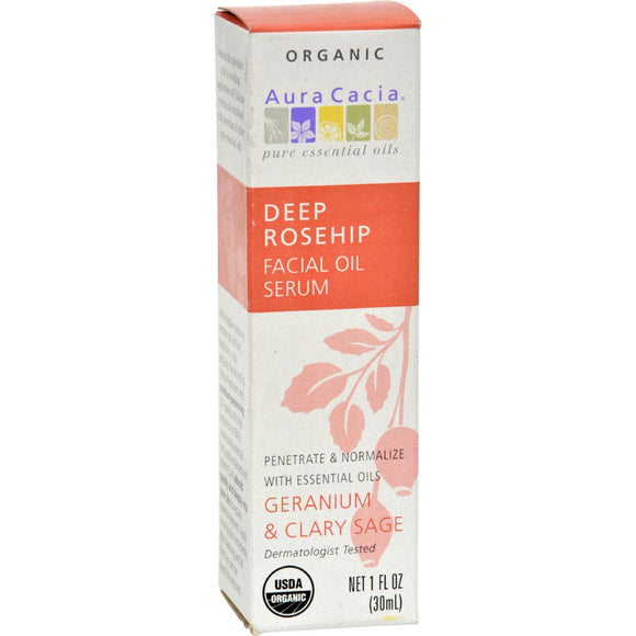 Aura Cacia Organic Face Oil Serum - Rosehip - 1 Fl Oz - Vita-Shoppe.com