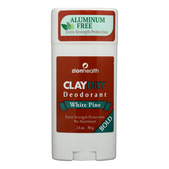 Zion Health Claydry Silk Deodorant - White Pine - 2.5 Oz - Vita-Shoppe.com