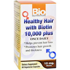 Bio Nutrition Healthy Hair With Biotin - 60 Ct - Vita-Shoppe.com