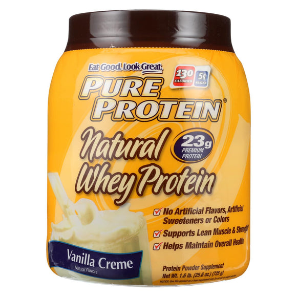 Pure Protein Whey Protein - 100 Percent Natural - French Vanilla - 1.6 Lb - Vita-Shoppe.com