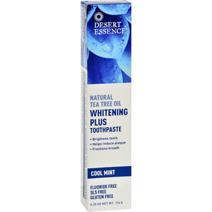 Desert Essence Toothpaste - Tea Tree Whitening Mint - 6.25 Oz - Vita-Shoppe.com