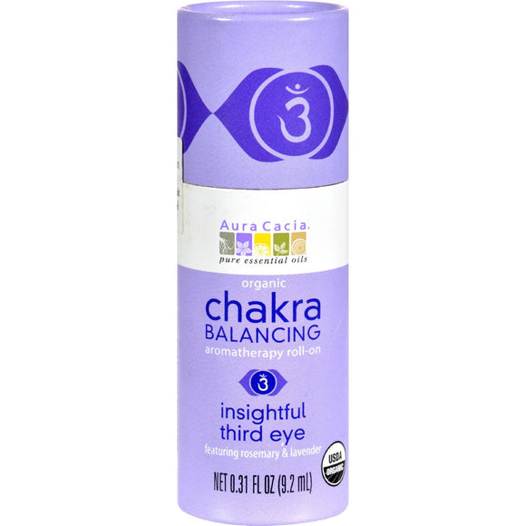 Aura Cacia Organic Chakra Balancing Aromatherapy Roll-on - Insightful Third Eye - .31 Oz - Vita-Shoppe.com