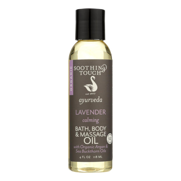 Soothing Touch Bath Body And Massage Oil - Organic - Ayurveda - Lavender - Calming - 4 Oz - Vita-Shoppe.com