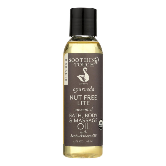 Soothing Touch Bath Body And Massage Oil - Organic - Ayurveda - Nut Free Lite - Unscented - 4 Oz - Vita-Shoppe.com