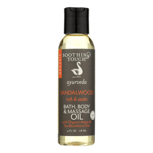 Soothing Touch Bath Body And Massage Oil - Ayurveda - Sandalwood - Rich And Exotic - 4 Oz - Vita-Shoppe.com