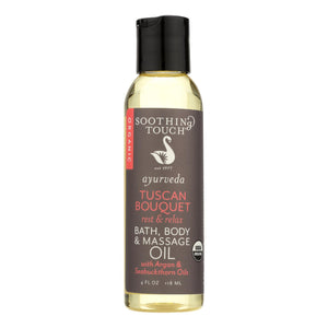 Soothing Touch Bath Body And Massage Oil - Ayurveda - Tuscan Bouqet - Rest And Relax - 4 Oz - Vita-Shoppe.com