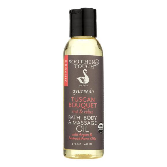 Soothing Touch Bath Body And Massage Oil - Ayurveda - Tuscan Bouqet - Rest And Relax - 4 Oz - Vita-Shoppe.com