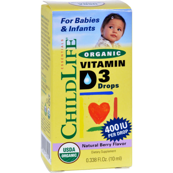Childlife Organic Vitamin D3 Drops For Babies And Infants - Natural Berry Flavor - .338 Oz - Vita-Shoppe.com