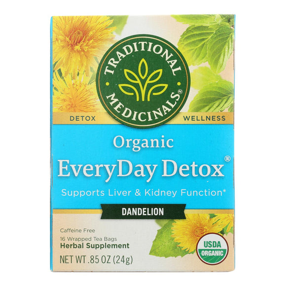 Traditional Medicinals Tea - Organc - Evrydy Detox - Dndln - 16 Ct - 1 Case - Vita-Shoppe.com