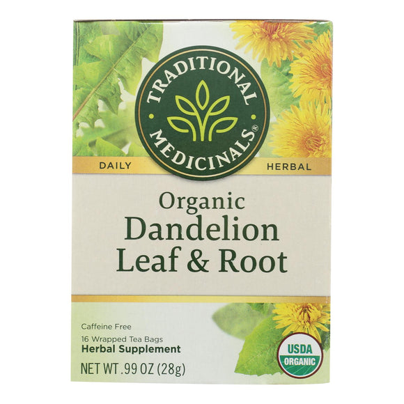 Traditional Medicinals Tea - Organc - Hrbl - Dndln Leaf Rt - 16 Ct - 1 Case - Vita-Shoppe.com