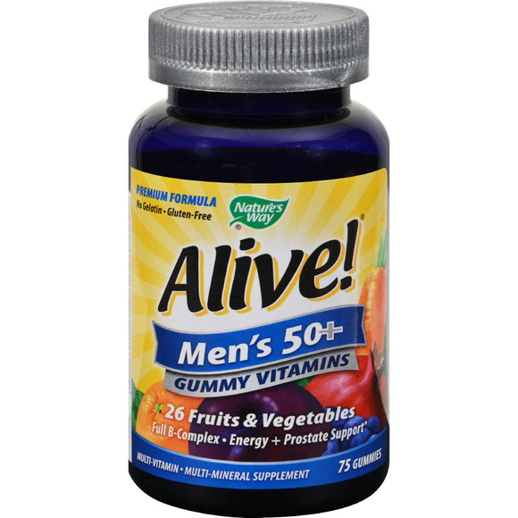 Nature's Way Alive - Men's 50+ Gummy Multi-vitamins - 75 Chewables - Vita-Shoppe.com