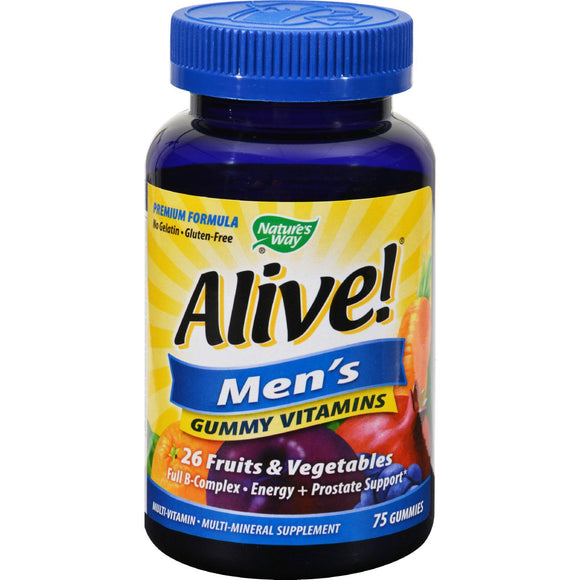 Nature's Way Alive - Men's Energy Gummy Multi-vitamins - 75 Chewables - Vita-Shoppe.com