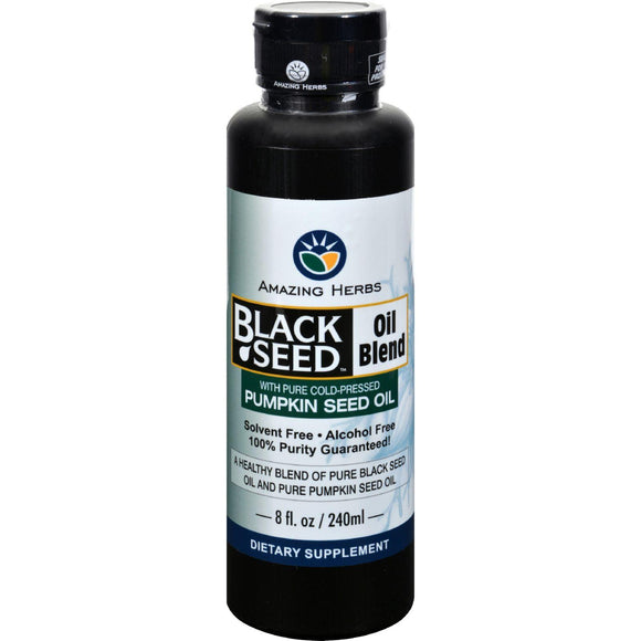 Amazing Herbs Black Seed Oil Blend - Styrian Pumpkin Seed - 8 Oz - Vita-Shoppe.com