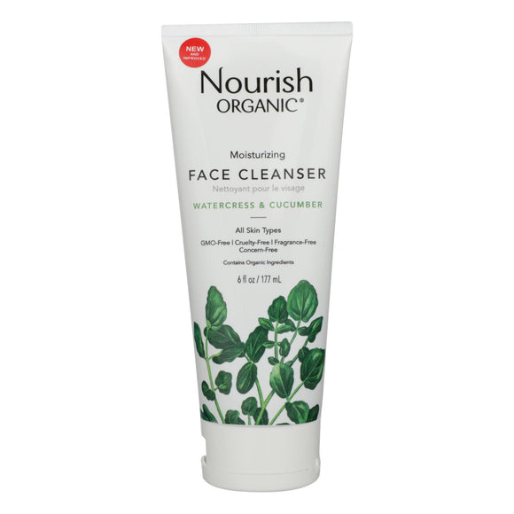 Nourish Organic Face Cleanser - Moisturizing Cream Cucumber And Watercress - 6 Oz - Vita-Shoppe.com