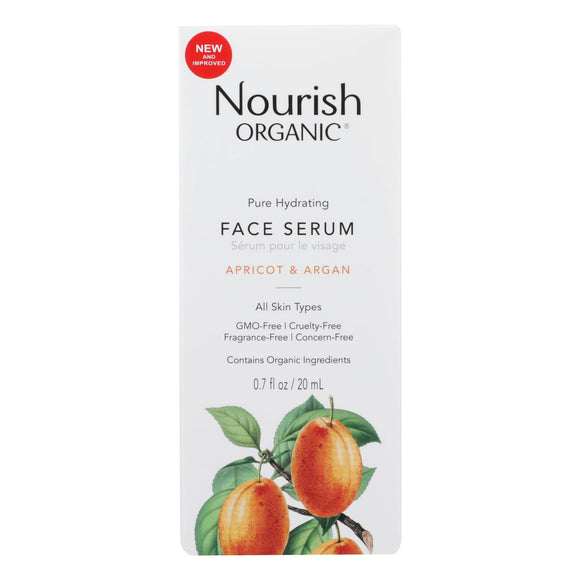 Nourish Organic Face Serum - Pure Hydrating Argan Apricot And Rosehip - .7 Oz - Vita-Shoppe.com