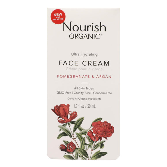 Nourish Facial Cream - Organic - Ultra-hydrating - Argan And Pomegranate - 1.7 Oz - 1 Each - Vita-Shoppe.com